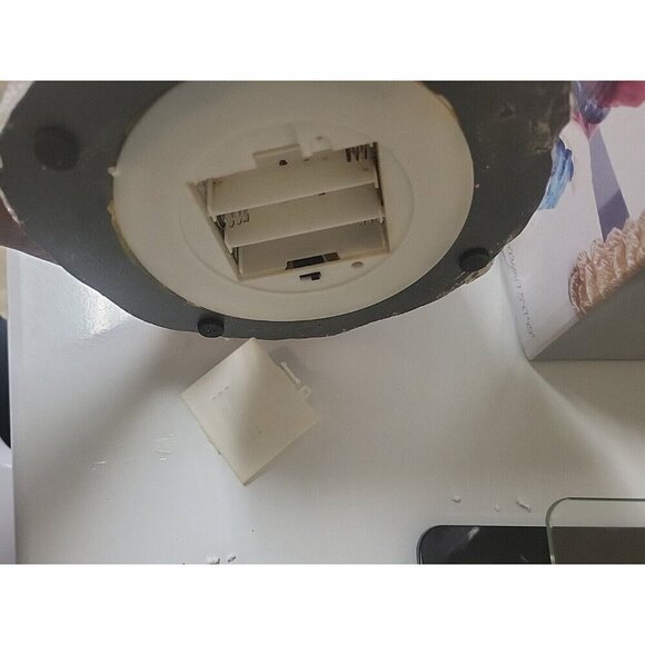 Colorful Christmas Light Sitting Santa Claus Candy Dish with A Glass Tray Tested - Picture 15 of 16